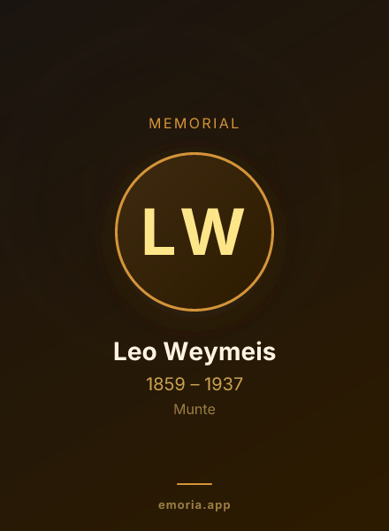 Memorial portrait of Leo Weymeis