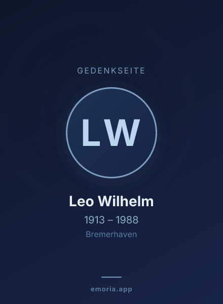 Gedenkportrait von Leo Wilhelm