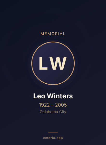 Memorial portrait of Leo Winters