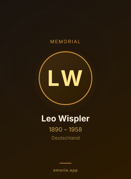 Memorial portrait of Leo Wispler
