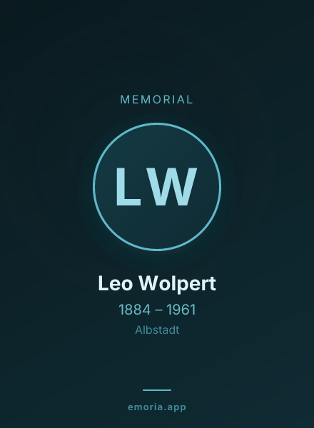 Memorial portrait of Leo Wolpert