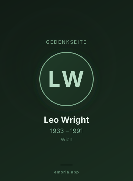 Gedenkportrait von Leo Wright