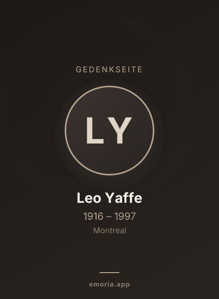 Gedenkportrait von Leo Yaffe