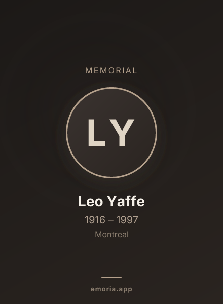 Memorial portrait of Leo Yaffe