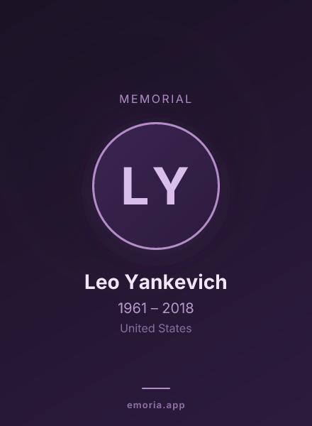 Memorial portrait of Leo Yankevich