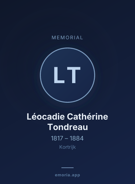 Memorial portrait of Léocadie Cathérine Tondreau