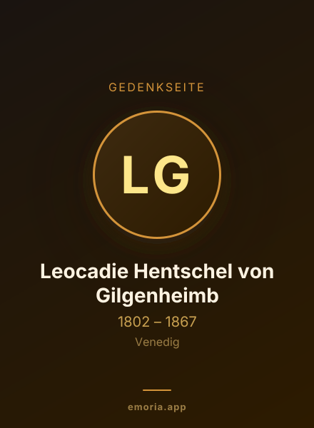 Gedenkportrait von Leocadie Hentschel von Gilgenheimb