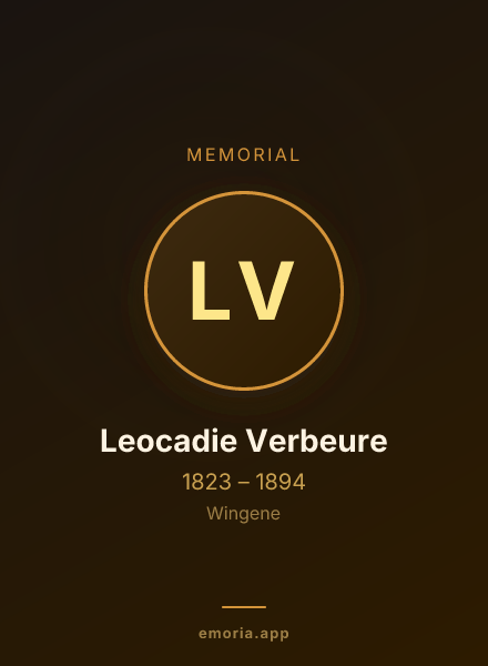 Memorial portrait of Leocadie Verbeure