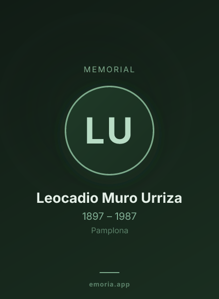 Memorial portrait of Leocadio Muro Urriza