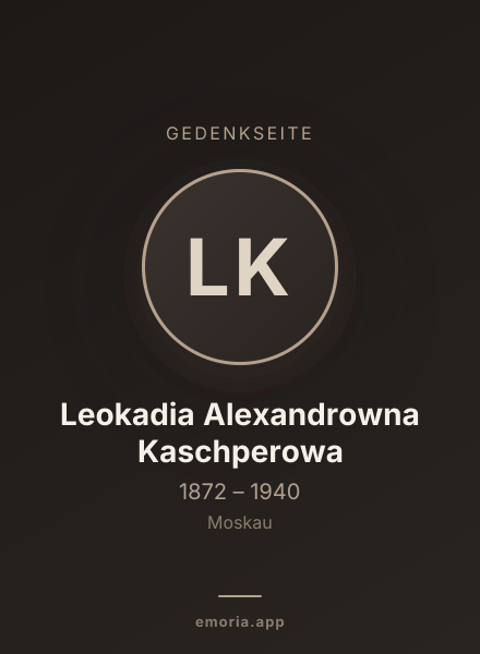 Gedenkportrait von Leokadia Alexandrowna Kaschperowa
