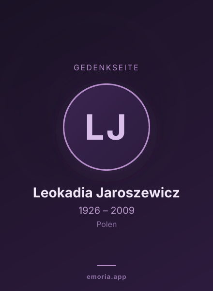 Gedenkportrait von Leokadia Jaroszewicz
