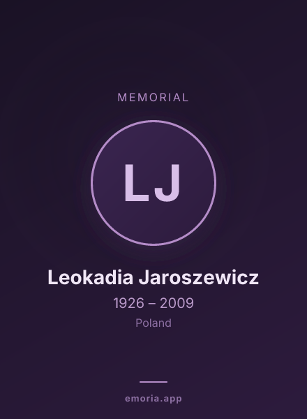 Memorial portrait of Leokadia Jaroszewicz