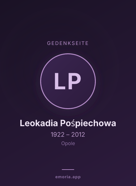Gedenkportrait von Leokadia Pośpiechowa