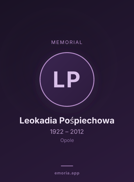 Memorial portrait of Leokadia Pośpiechowa