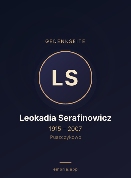 Gedenkportrait von Leokadia Serafinowicz