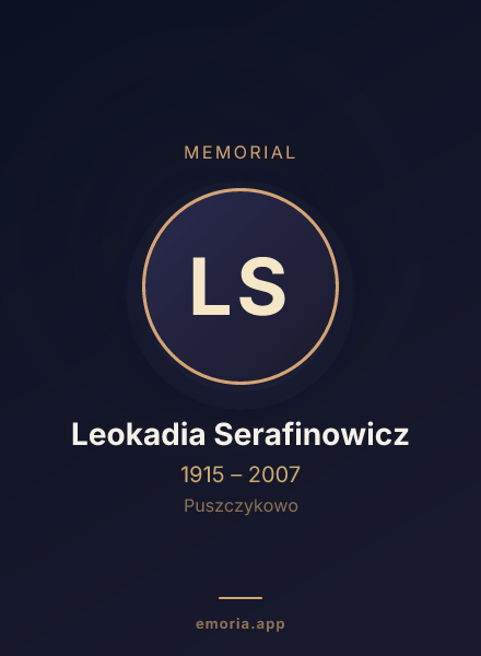 Memorial portrait of Leokadia Serafinowicz