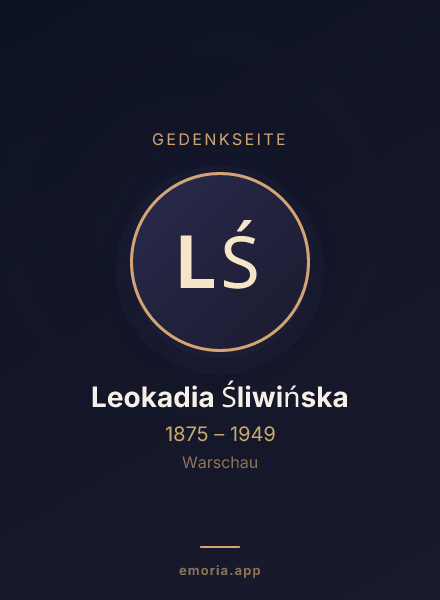 Gedenkportrait von Leokadia Śliwińska