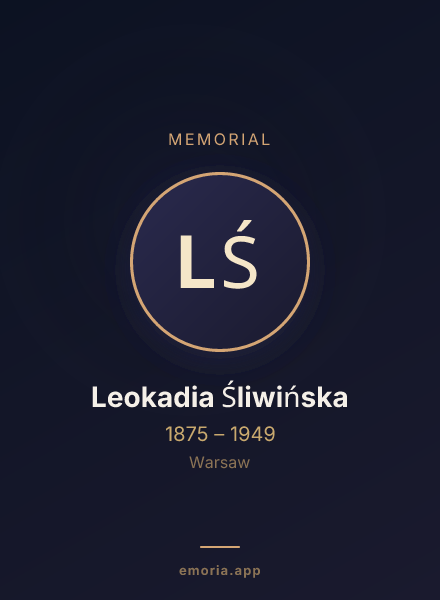 Memorial portrait of Leokadia Śliwińska