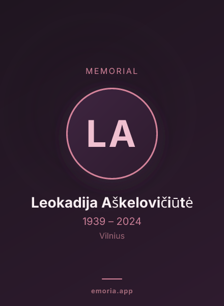 Memorial portrait of Leokadija Aškelovičiūtė