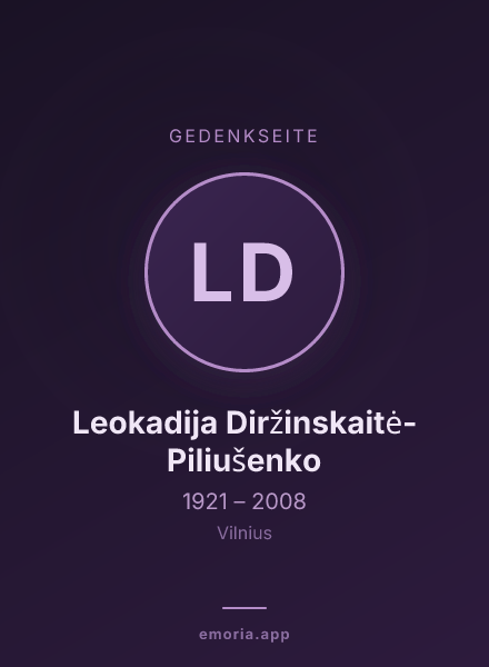 Gedenkportrait von Leokadija Diržinskaitė-Piliušenko