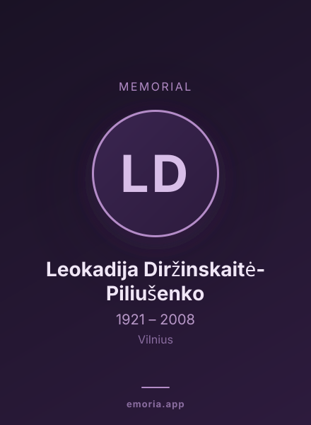 Memorial portrait of Leokadija Diržinskaitė-Piliušenko