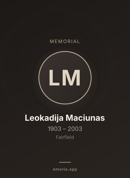Memorial portrait of Leokadija Maciunas