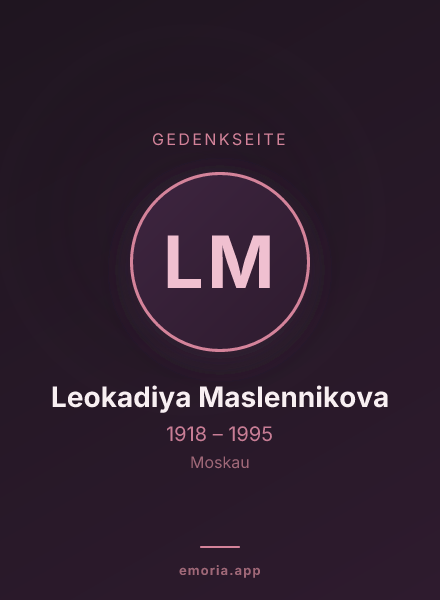 Gedenkportrait von Leokadiya Maslennikova
