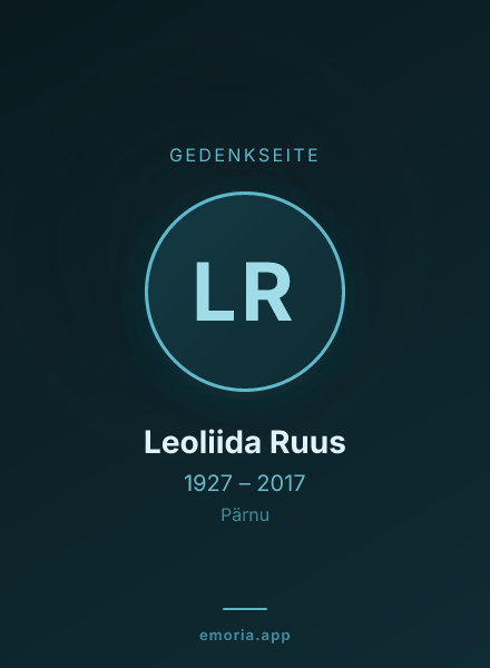 Gedenkportrait von Leoliida Ruus
