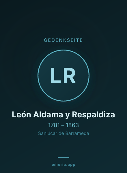 Gedenkportrait von León Aldama y Respaldiza
