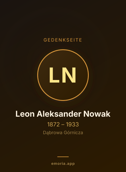 Gedenkportrait von Leon Aleksander Nowak