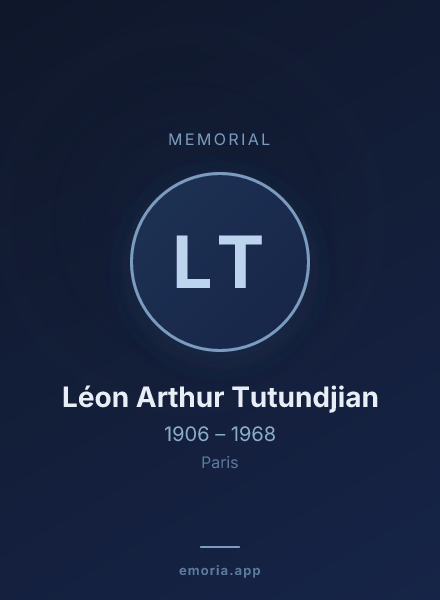 Memorial portrait of Léon Arthur Tutundjian