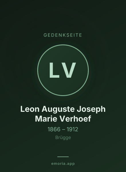 Gedenkportrait von Leon Auguste Joseph Marie Verhoef