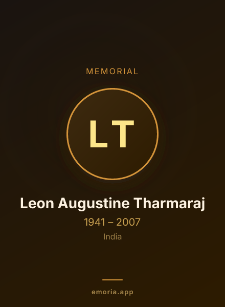 Memorial portrait of Leon Augustine Tharmaraj