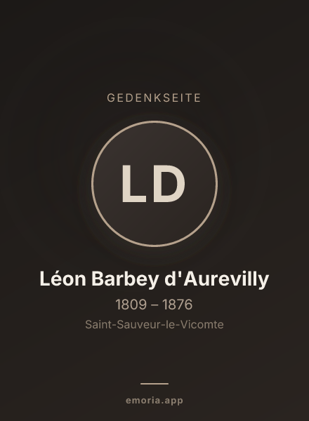 Gedenkportrait von Léon Barbey d'Aurevilly