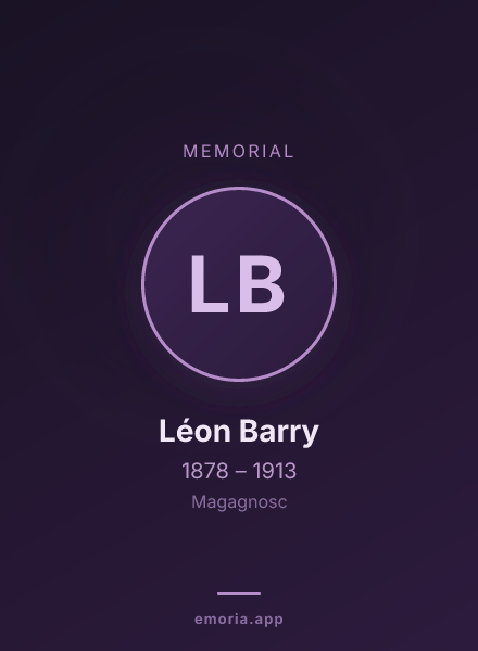 Memorial portrait of Léon Barry