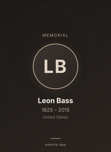Memorial portrait of Leon Bass