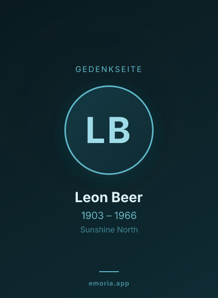 Gedenkportrait von Leon Beer