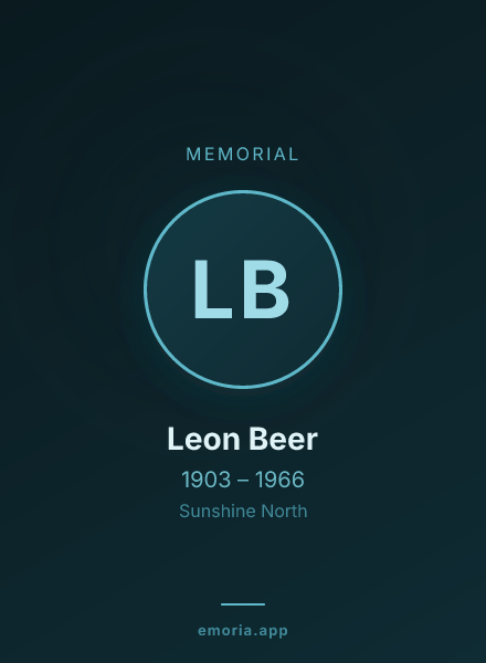 Memorial portrait of Leon Beer
