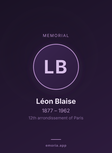 Memorial portrait of Léon Blaise
