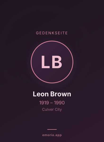 Gedenkportrait von Leon Brown