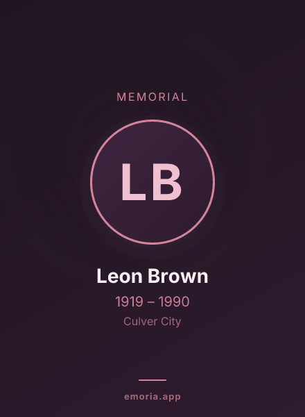 Memorial portrait of Leon Brown