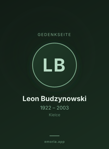 Gedenkportrait von Leon Budzynowski