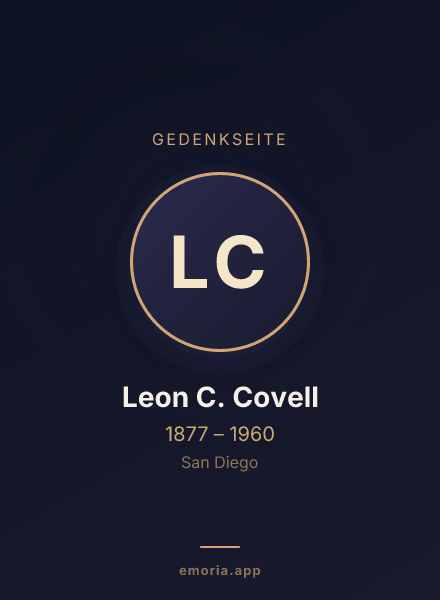 Gedenkportrait von Leon C. Covell