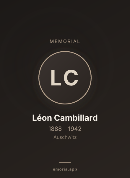 Memorial portrait of Léon Cambillard