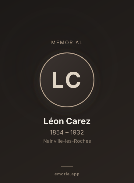 Memorial portrait of Léon Carez