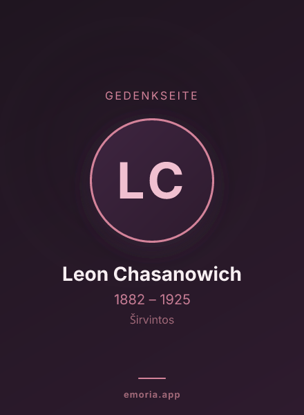 Gedenkportrait von Leon Chasanowich
