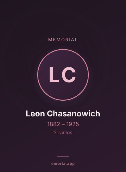 Memorial portrait of Leon Chasanowich