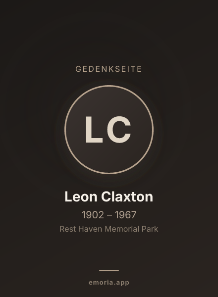 Gedenkportrait von Leon Claxton