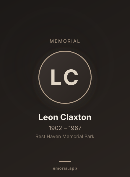 Memorial portrait of Leon Claxton