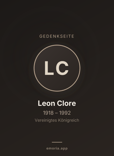 Gedenkportrait von Leon Clore